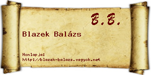 Blazek Balázs névjegykártya